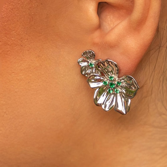 Camellia Earrings - Green