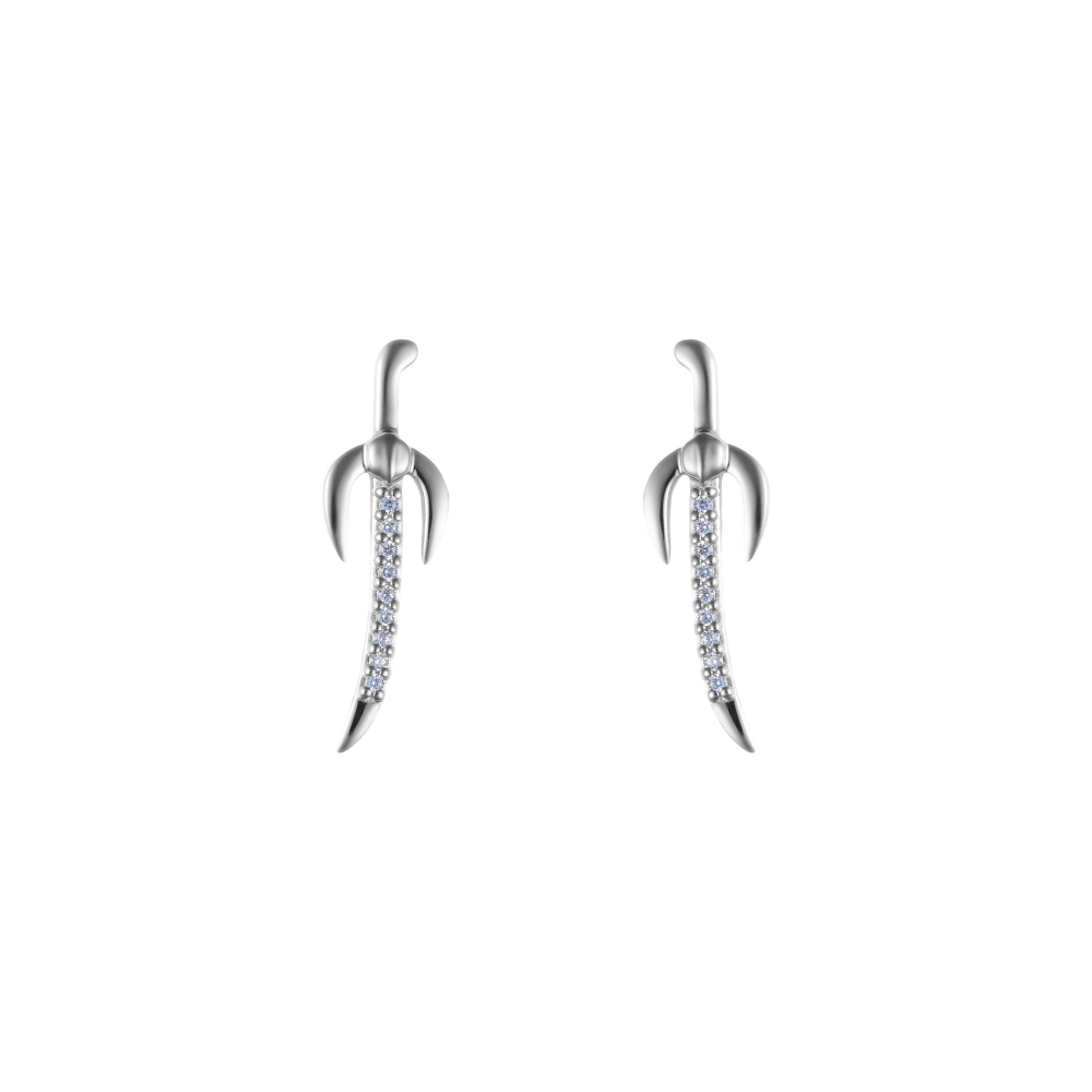 Sterling silver Saif earrings with cubic zirconia stones