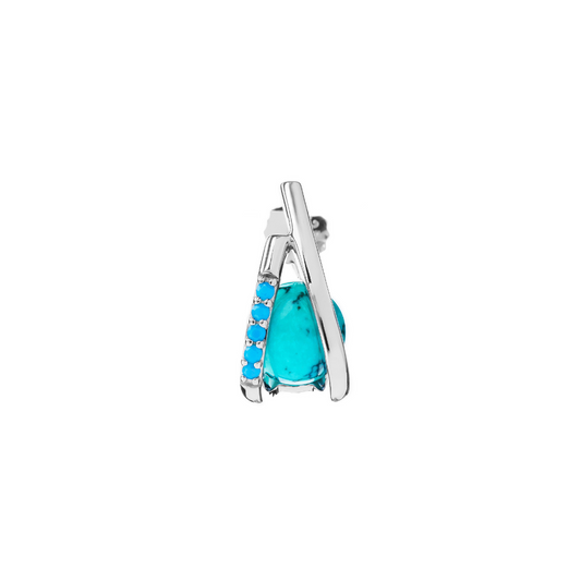 Sterling silver Imara earrings with turquoise nano stones and turquoise gemstone