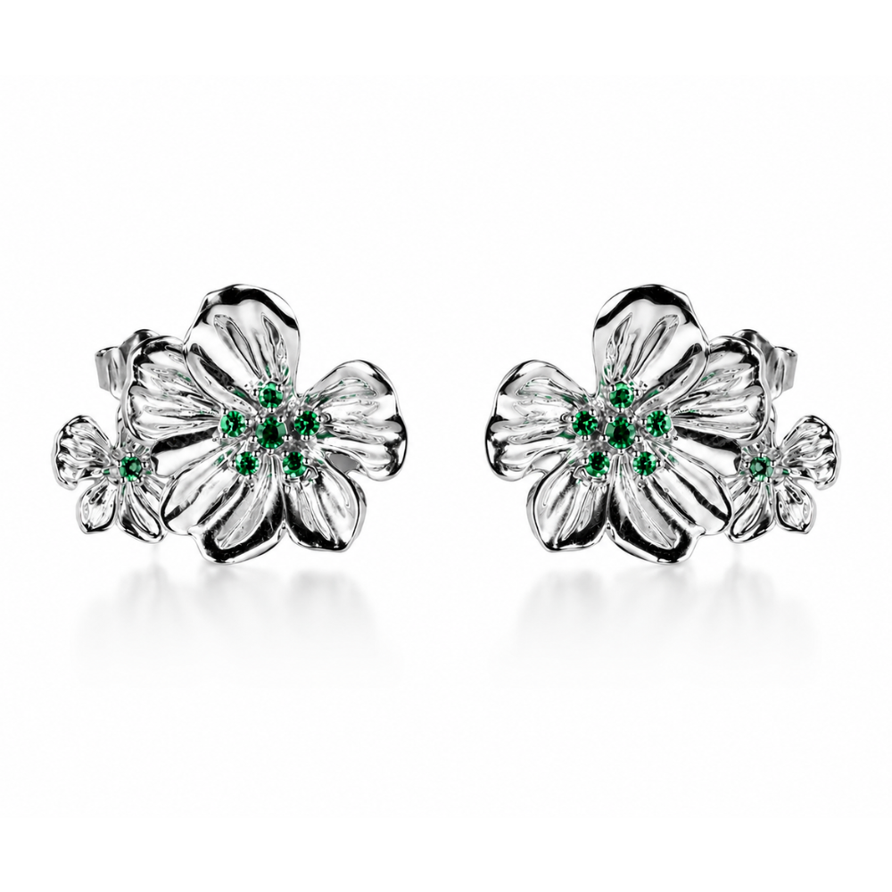 Camellia Earrings - Green