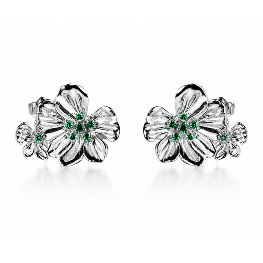 Camellia Earrings - Green