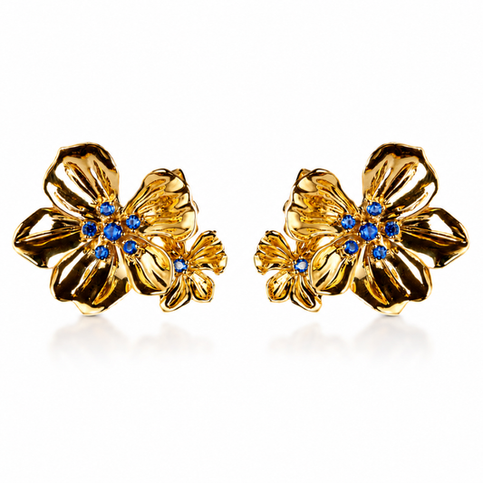 Camellia Earrings - Blue