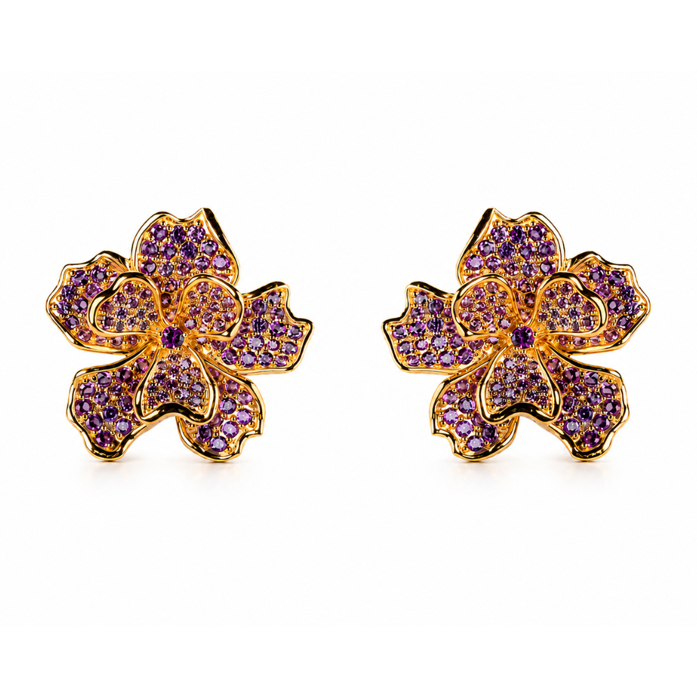 Dahlia Earrings - Purple