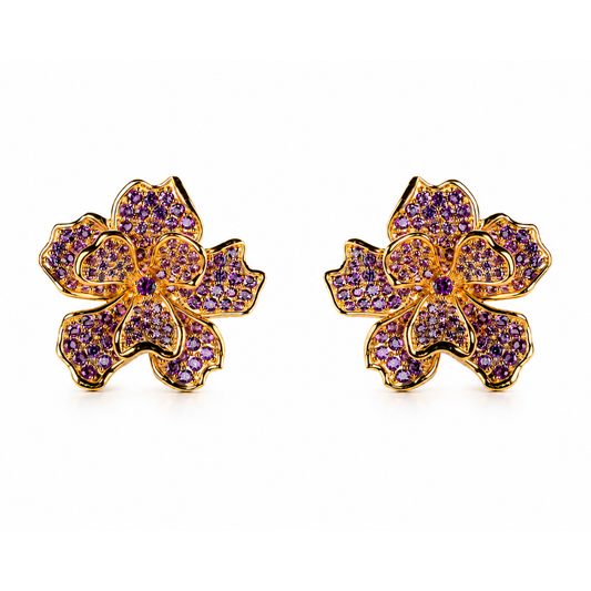 Dahlia Earrings - Purple