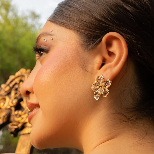 Dahlia Earrings - Purple