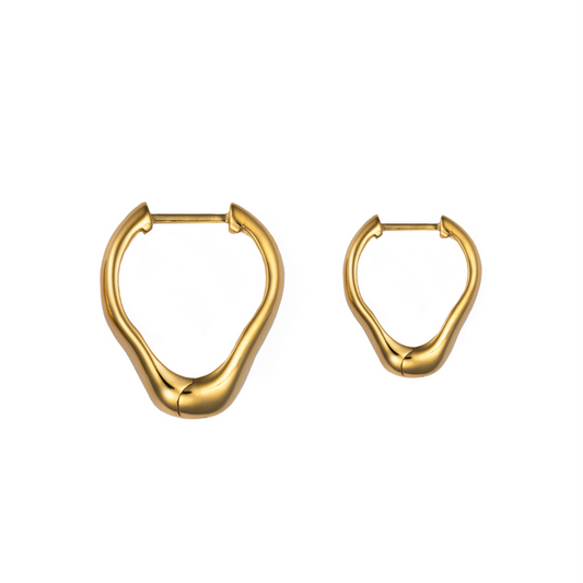 Gold-plated heart-shaped hoop earrings crafted from 925 sterling silver
