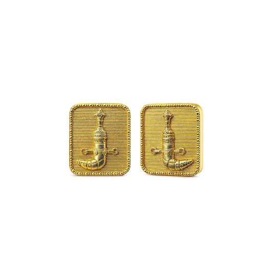 Gold-plated 925 sterling silver Khanjer earrings with detailed Omani khanjar motif