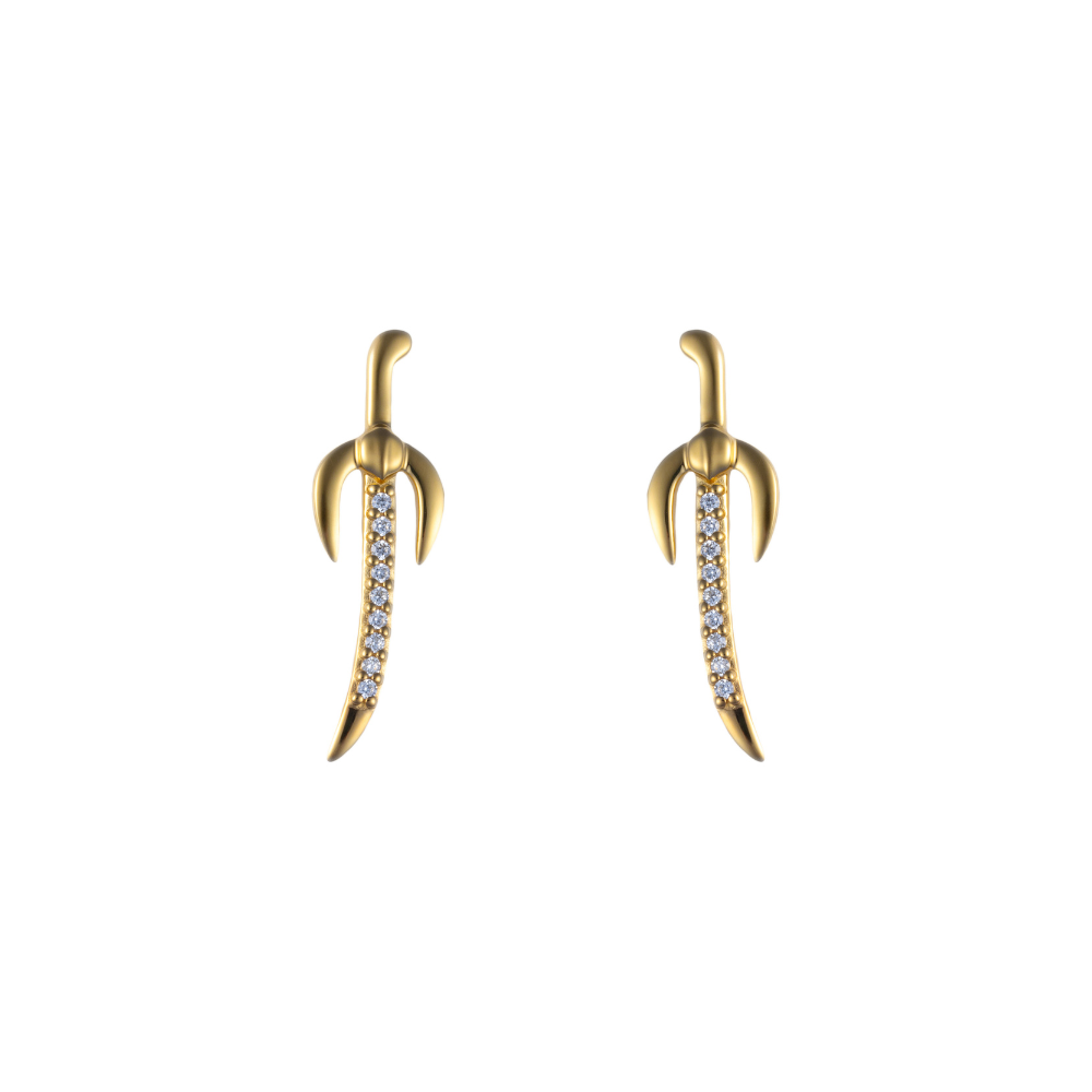Gold-plated Saif earrings in 925 sterling silver with cubic zirconia stones