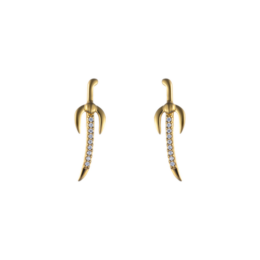 Gold-plated Saif earrings in 925 sterling silver with cubic zirconia stones