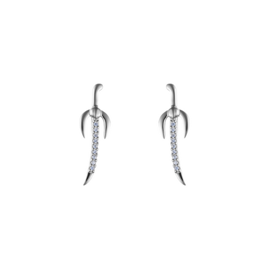 Sterling silver Saif earrings with cubic zirconia stones