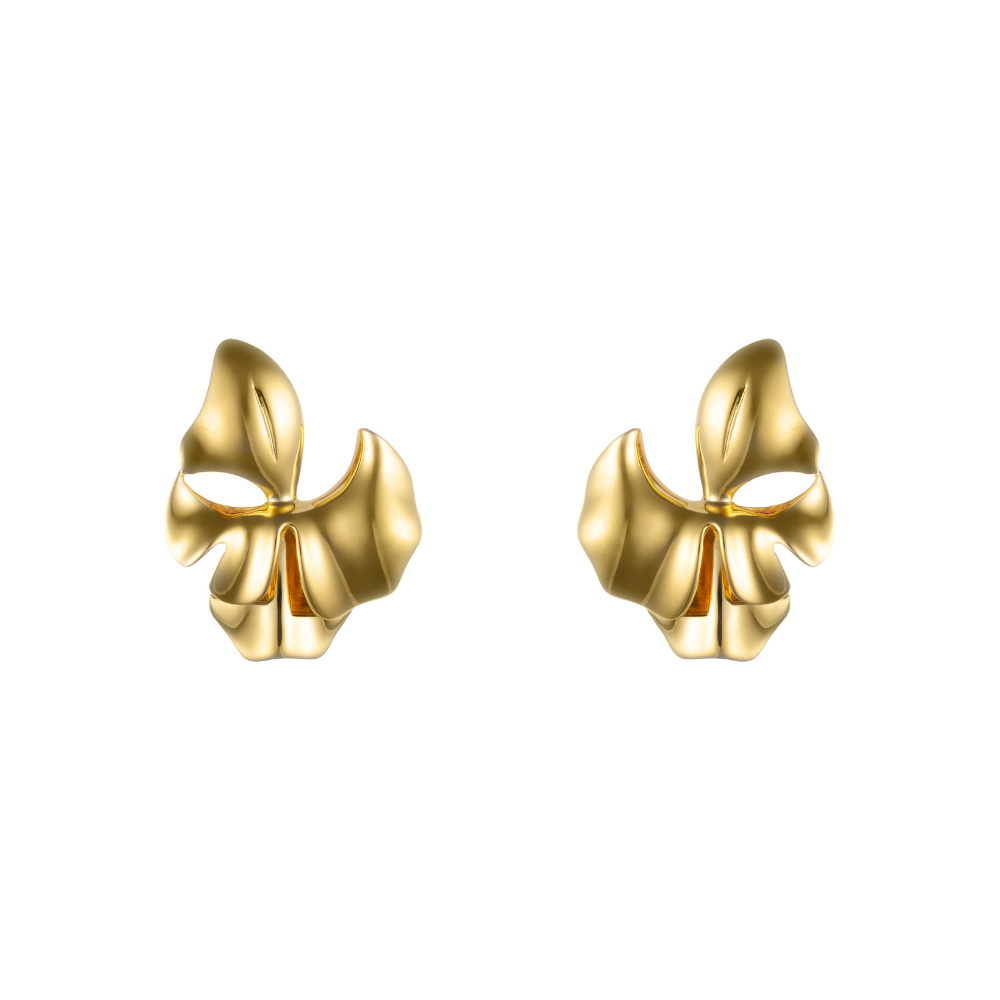 Gold-plated Sophie leaf earrings in 925 sterling silver with elegant nature-inspired design