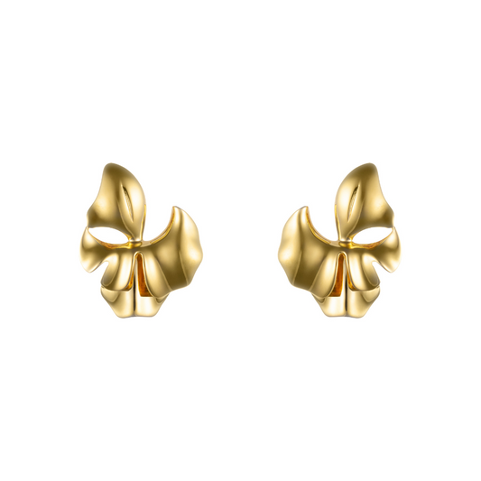 Gold-plated Sophie leaf earrings in 925 sterling silver with elegant nature-inspired design