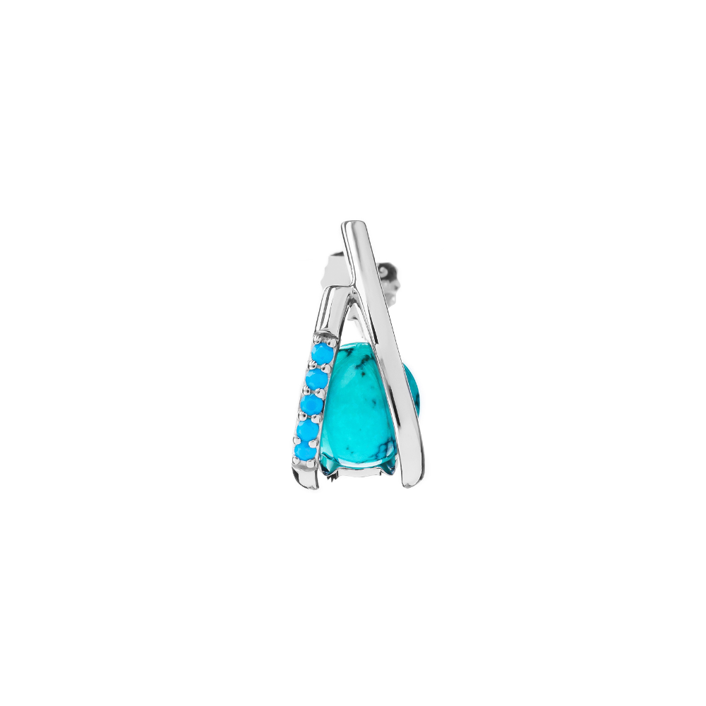 Sterling silver Imara earrings with turquoise nano stones and turquoise gemstone